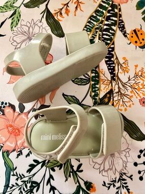 Mini Melissa Mint Green Glossy Jelly Sandals